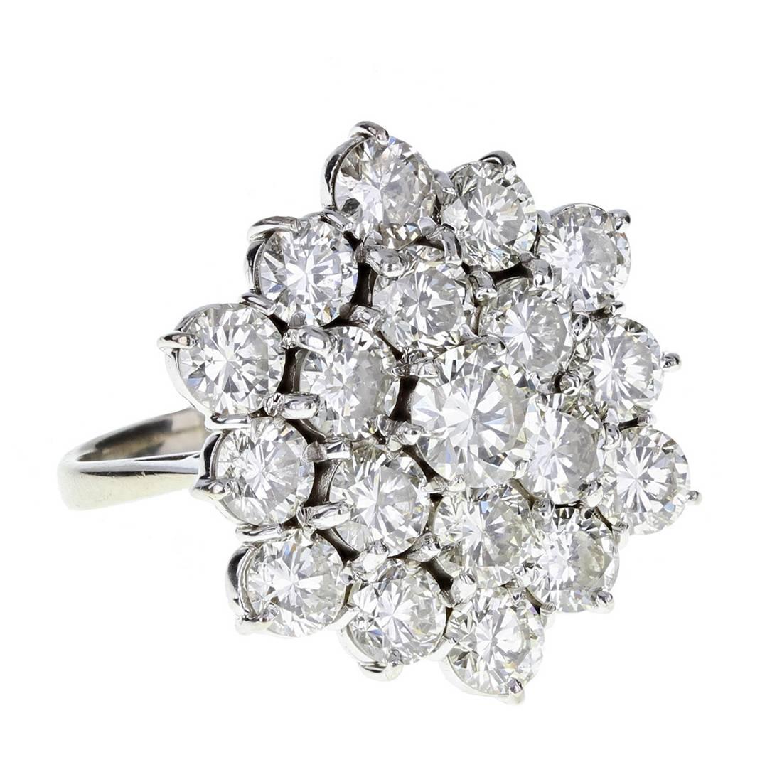 Sechseck-Diamant-Gold "Waben"-Cluster-Ring