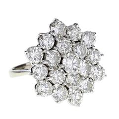 Sechseck-Diamant-Gold "Waben"-Cluster-Ring