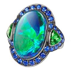 Contemporary Opal and Sapphire Ring 10