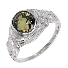 Cushion Cut Alexandrite Diamond Platinum Engagement Ring 5