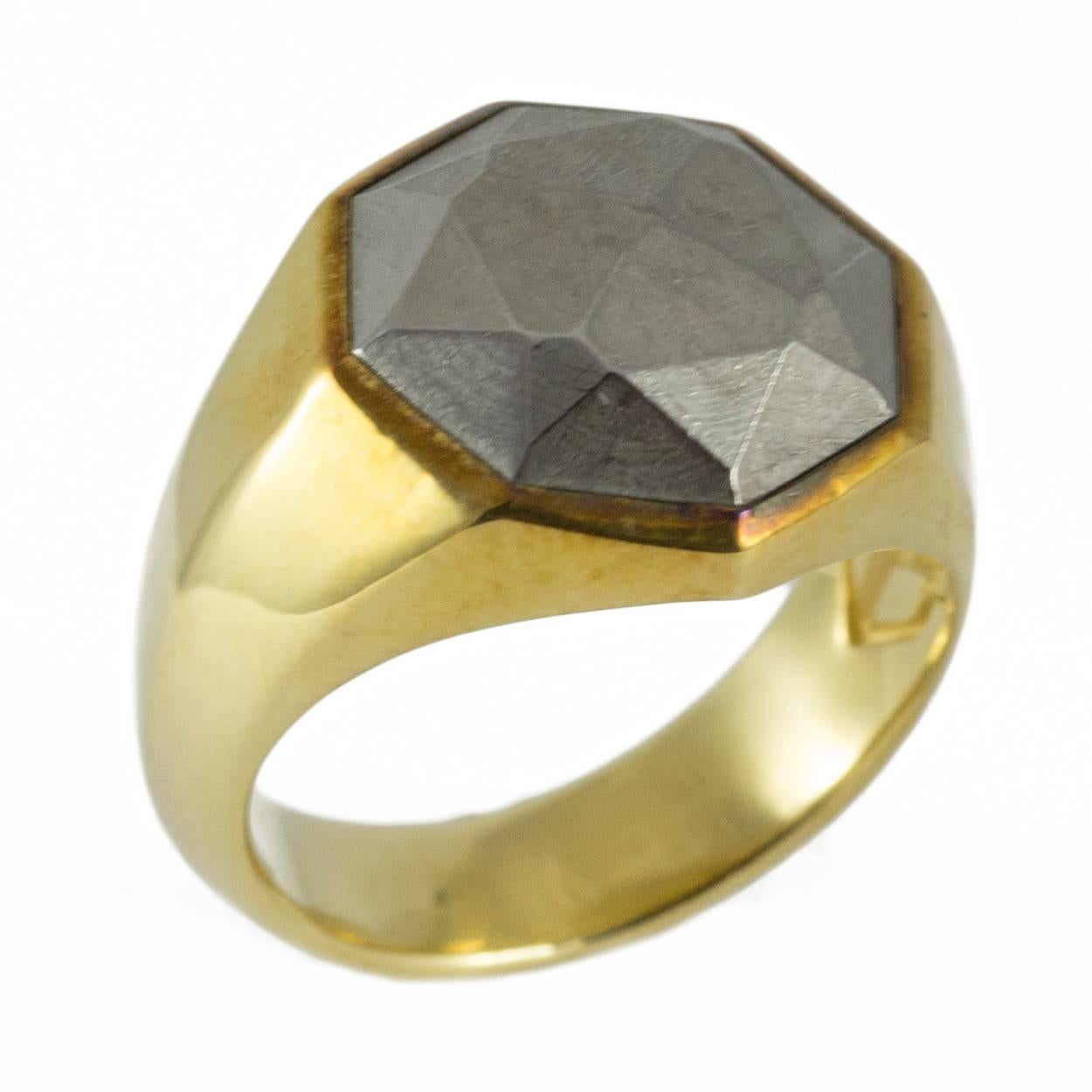 David Yurman Meteorite Gold Ring 