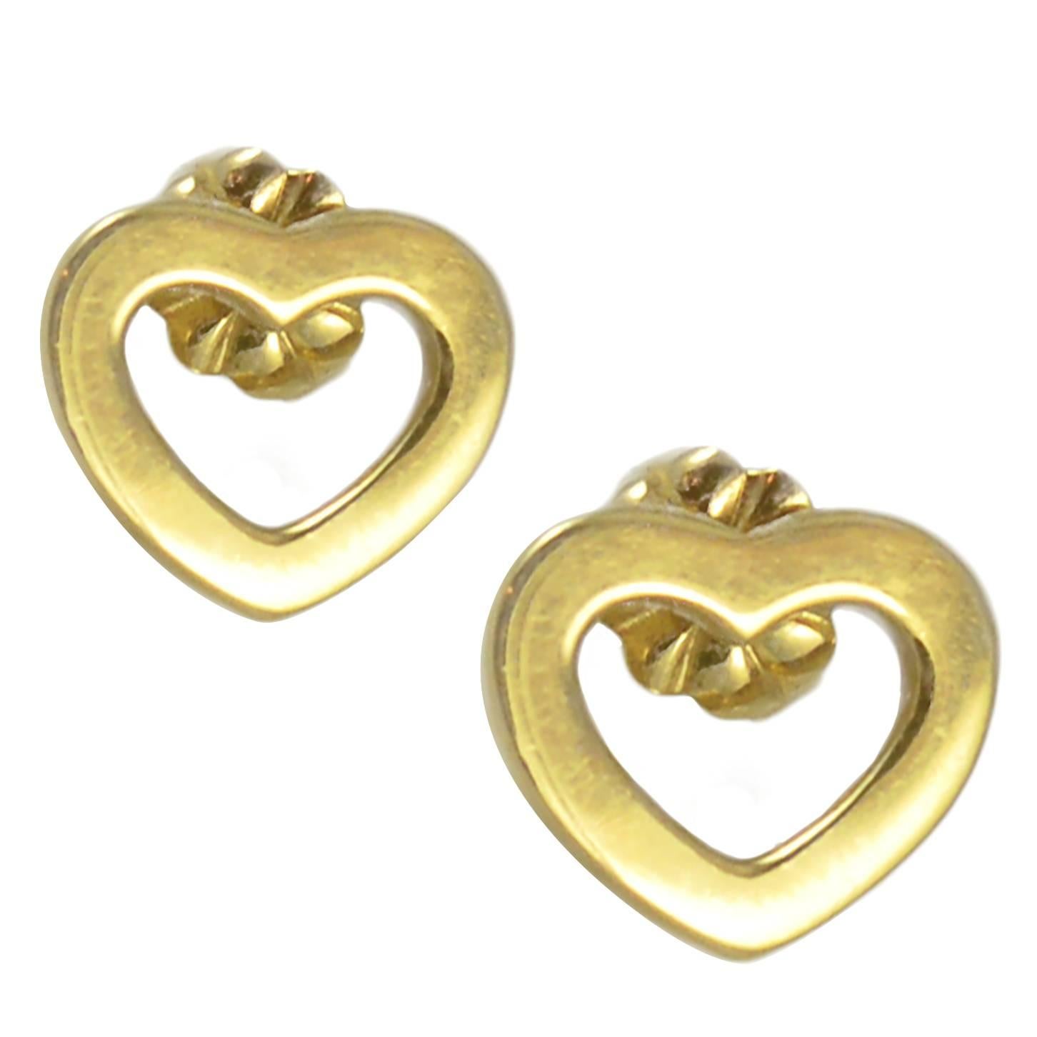 Tiffany & Co. Gold Heart Earrings For Sale