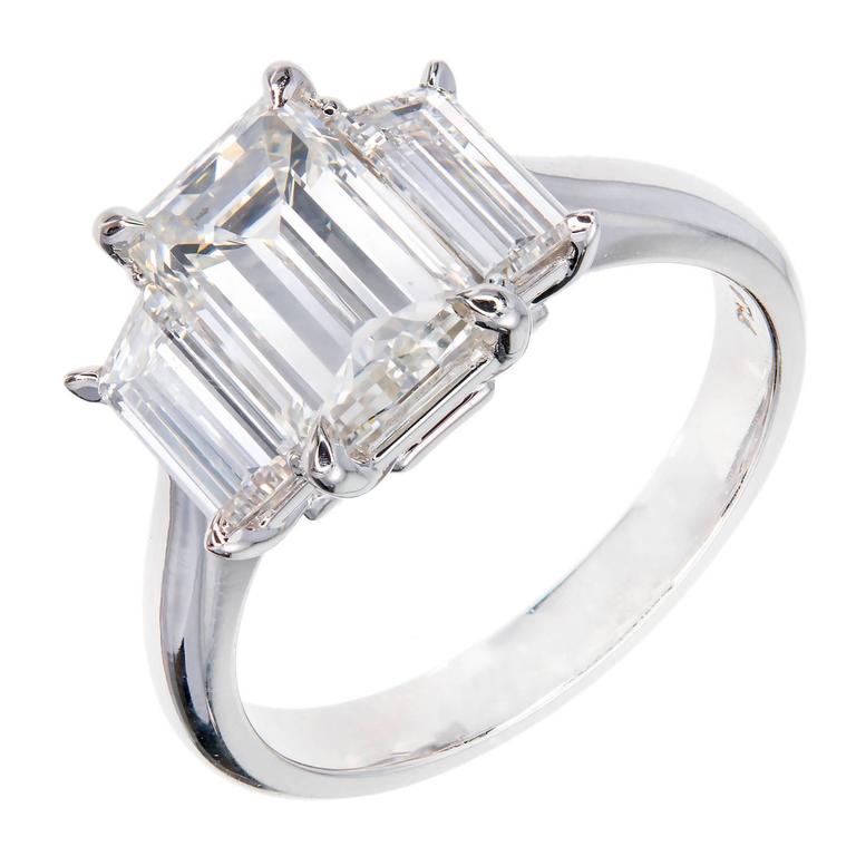 Peter Suchy emerald-cut diamond and platinum engagement ring, 21st century