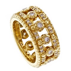 Judith Ripka Diamond Gold Eternity Ring  size 4 1/2