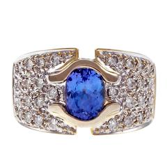 Tanzanite Pavé Diamond Gold Ring 5