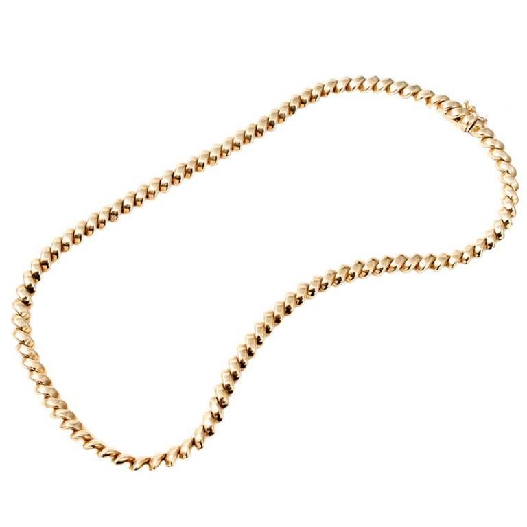 Tiffany & Co San Marco Hinged Gold Necklace For Sale