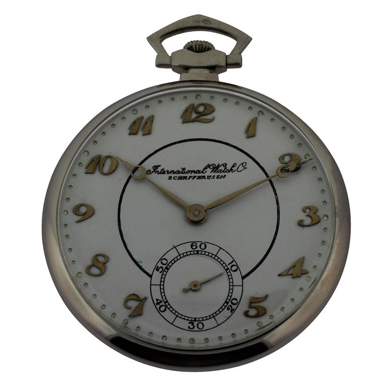 International Watch Company Platinum Tuxedo Pocket Watch For Sale at