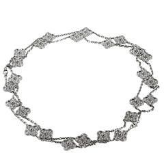 Van Cleef & Arpels Diamond Gold Alhambra Necklace and Bracelet