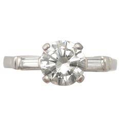 1.07Ct Diamond and Platinum Solitaire Ring - Circa 1950 8