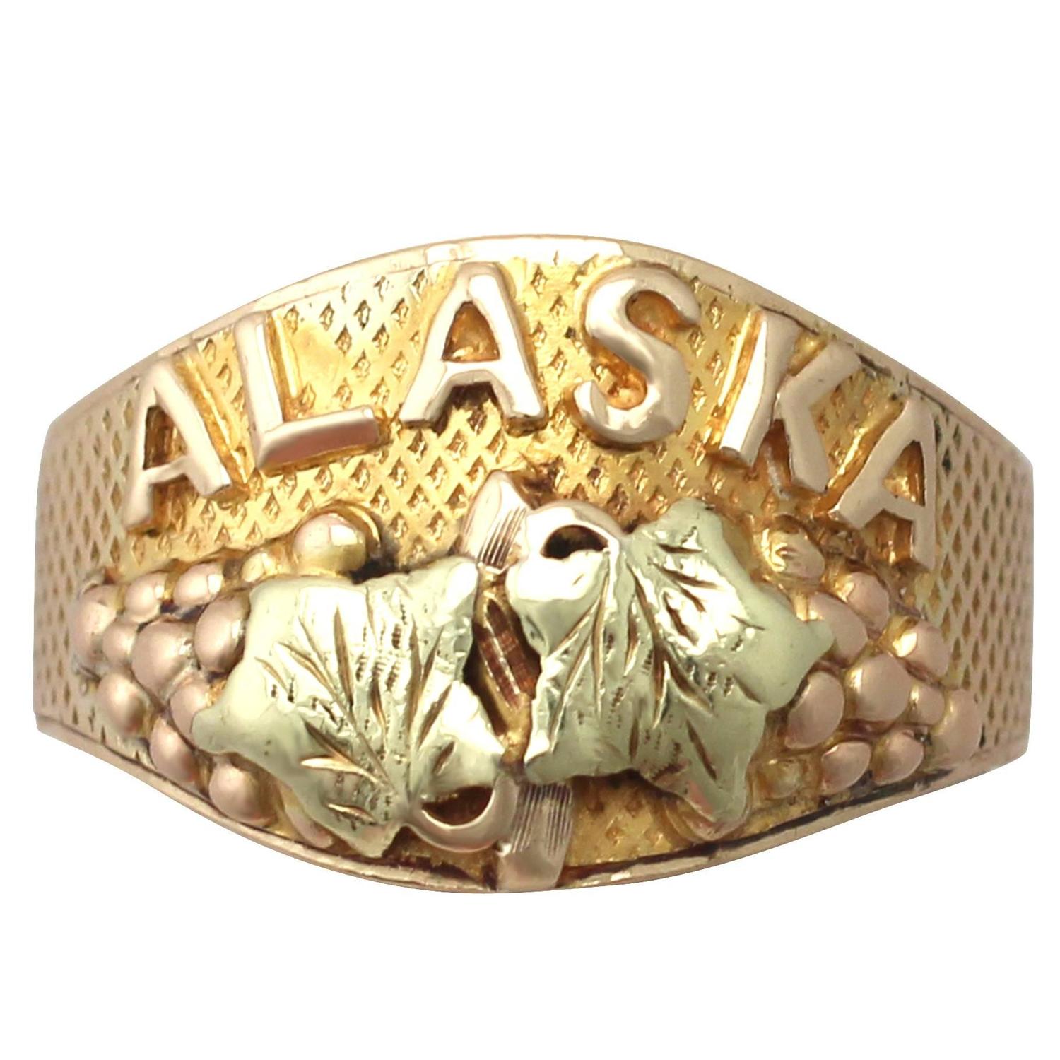1950s Black Hills Gold Alaska Ring For Sale at 1stdibs
