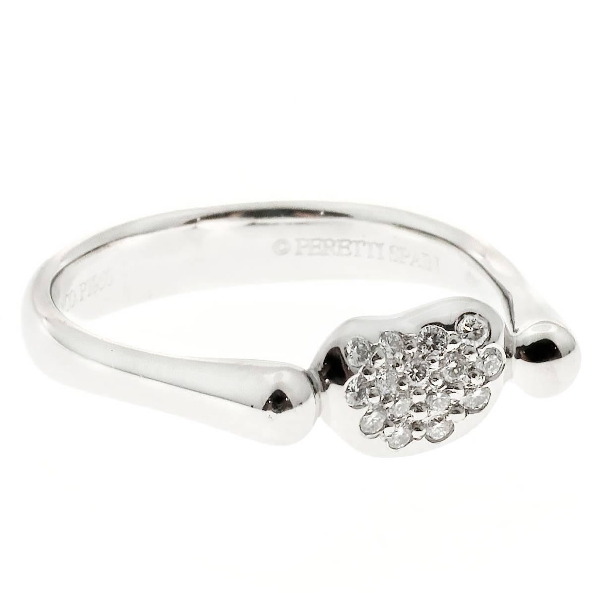 Tiffany & Co. Elsa Peretti Diamond Platinum Bean Ring  