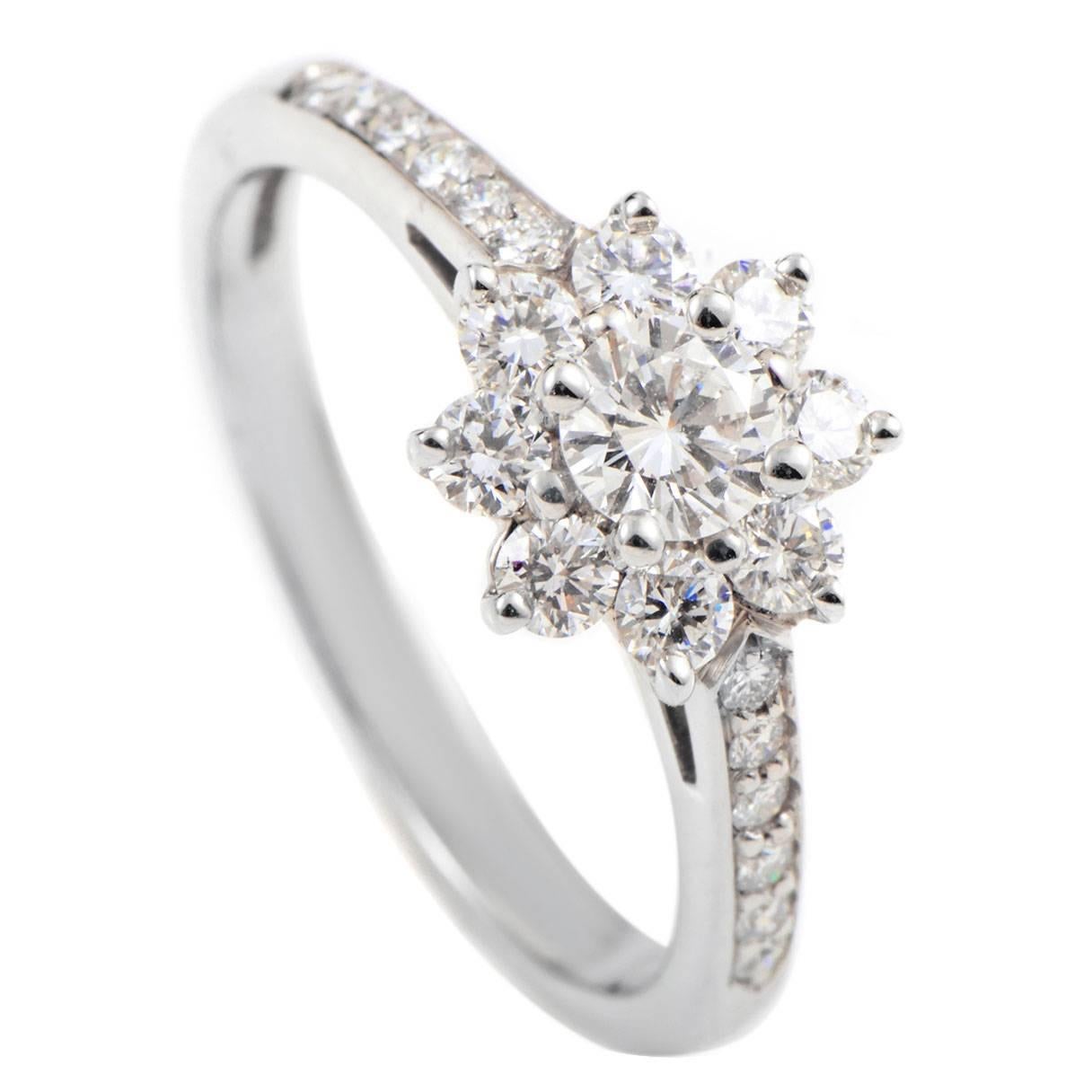 Tiffany & Co. Diamond Platinum Flower Ring