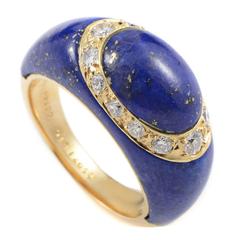 Van Cleef & Arpels Lapis Lazuli Diamond Gold Ring