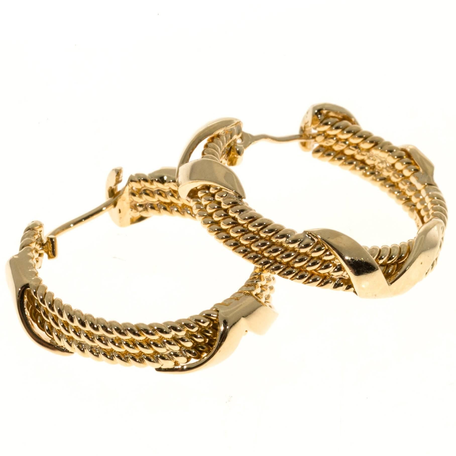1970s Tiffany & Co. Schlumberger Gold Hoop Earrings
