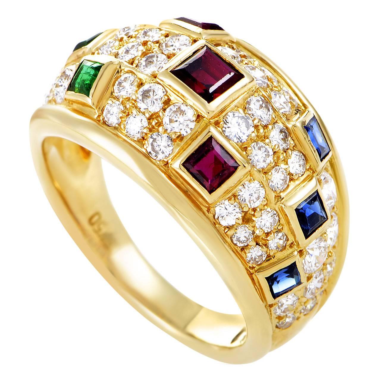 Piaget Precious Gemstone Diamond Gold Band Ring