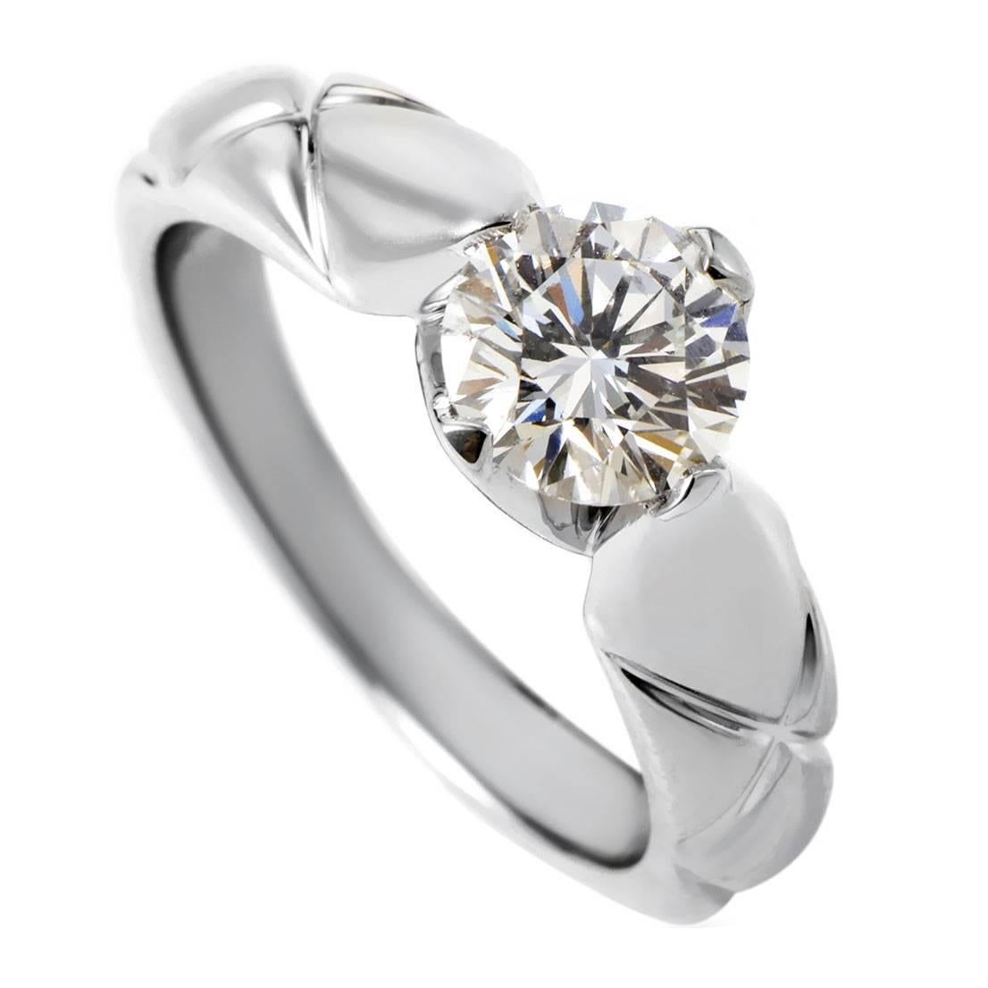 Chanel Matelasse 1.03 Carat Diamond Platinum Solitaire Engagement Ring