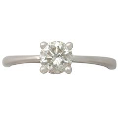 0.69 Carat Diamond and 18K White Gold Solitaire Ring 12