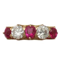 1910s 1.42 Carat Ruby and 1.39 Carat Diamond Gold Dress Ring 5