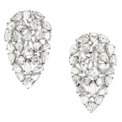Rose Cut Diamond Gold Earrings