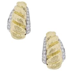 David Webb 2.40 Carats Diamonds Gold Platinum Earrings