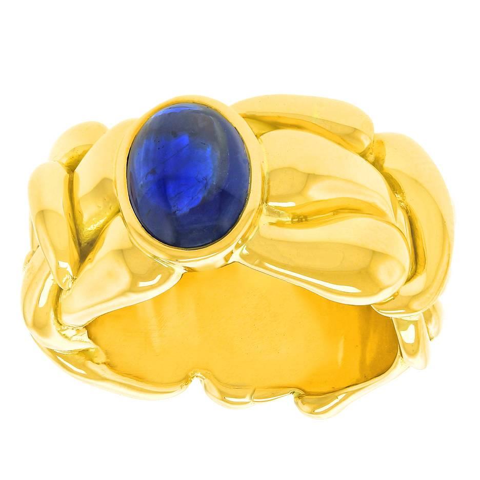  Loco d'oro 3.0ct Sapphire set Gold Ring