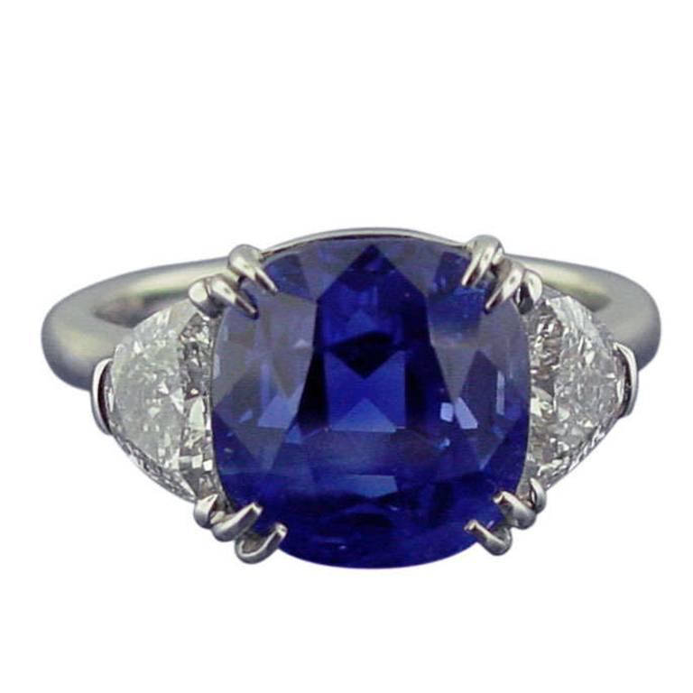 Burma 8.82 carat Sapphire  Diamond Ring For Sale