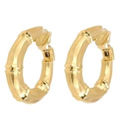 Cartier Yellow Gold "Bamboo" Hoop Earclips