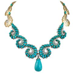 Boucheron Paris Turquoise & Diamond Necklace 5