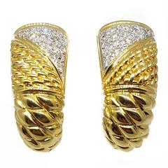 Diamond Gold Hoop Earrings 12