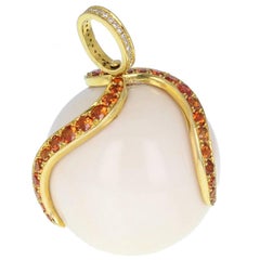 Gold Coral Orb Pendant