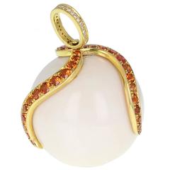 Gold Coral Orb Pendant 8