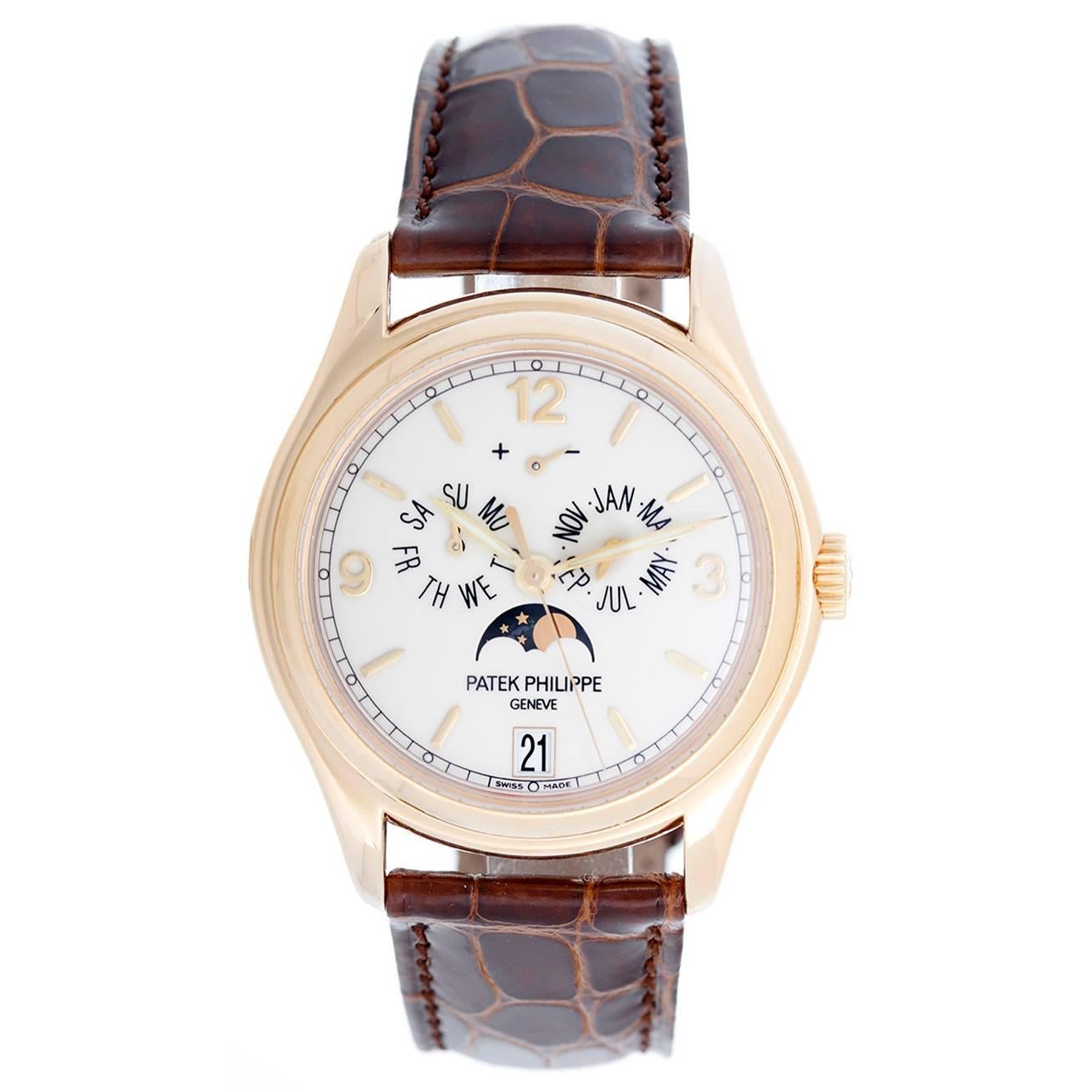 Patek Philippe Yellow Gold Annual Calendar Moonphase Automatic Wristwatch