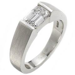 1.20 Carat GIA Cert Single Stone Diamond Platinum Ring