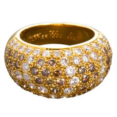 Cartier Sauvage Kollektion Weiß Gelb Cognac Diamant Gold Kuppel Ring