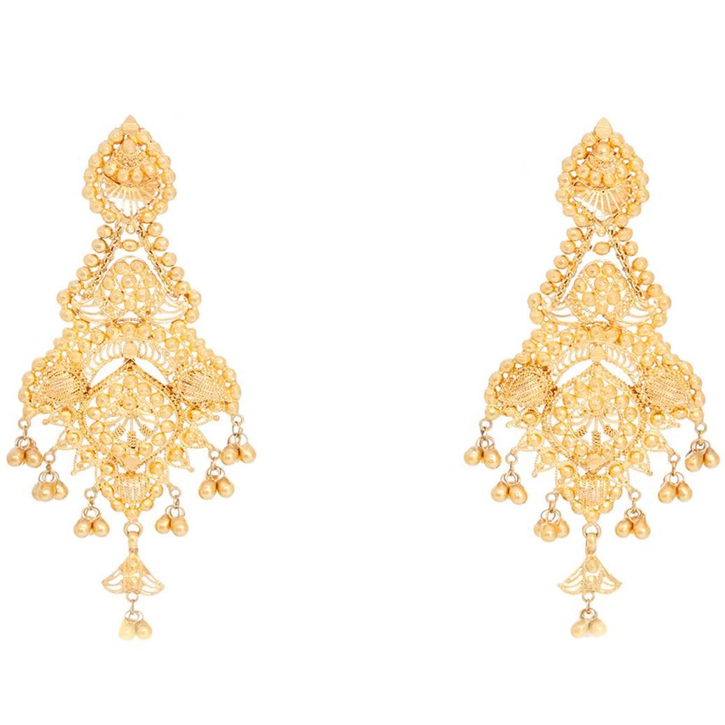Beautiful Gold Dangle Earrings
