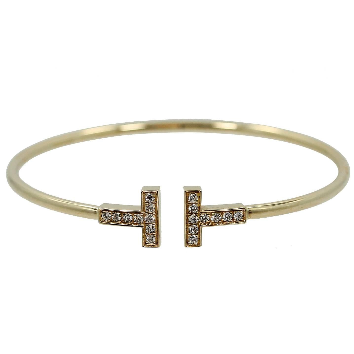 Tiffany & Co. T Diamond Gold Wire Bracelet