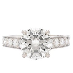 Cartier 1895 2.41 Carat GIA Certified Diamond Platinum Solitaire Engagement Ring