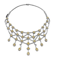 David Rosenberg 51 Carats Fancy Yellow & White Diamond Two-Color Necklace