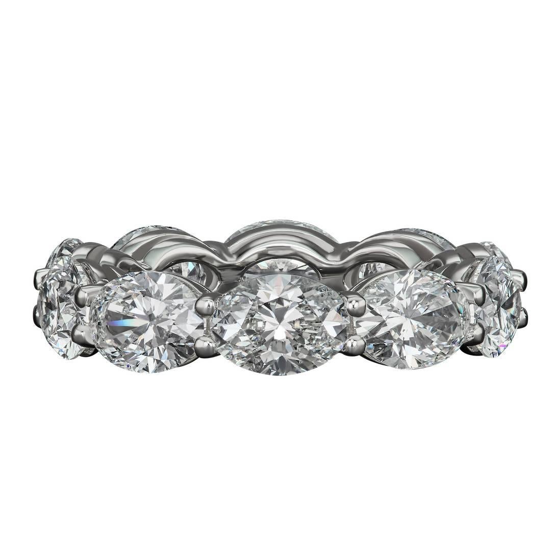 7.44 Carat Oval Platinum Eternity Band For Sale