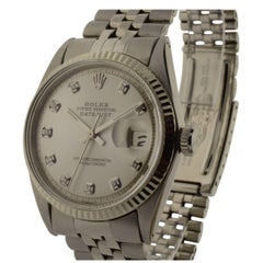 Rolex White Gold Stainless Steel Bezel Datejust Watch