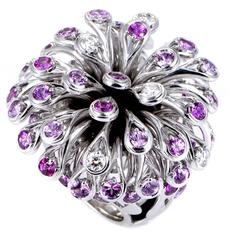 Dior Feu D'Artifice Pink Sapphire Diamond Gold Ring