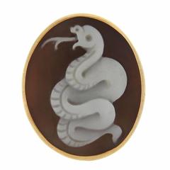 Pomellato Eva Rose Gold Snake Cameo Large Ring