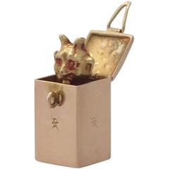 1920s 9k Yellow Gold 'Jack In The Box' Charm 1