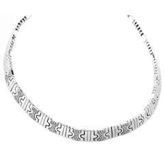 Bulgari Parentesi Partial Diamond Pave Gold Choker Necklace