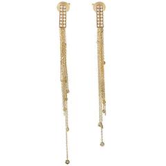 Boucheron Delilah Diamond Gold Dangle Clip-on Earrings