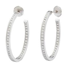 Cartier Diamond Gold Inside Out Hoop Earrings