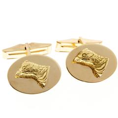  Pheasant Gold Hinge Clip Cufflinks