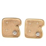 1960s Diamond Gold Textured Cufflinks