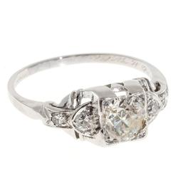 Art Deco Diamond Platinum Engagement Ring 12