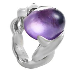 Chanel Amethyst Cabochon Gold Ring 9